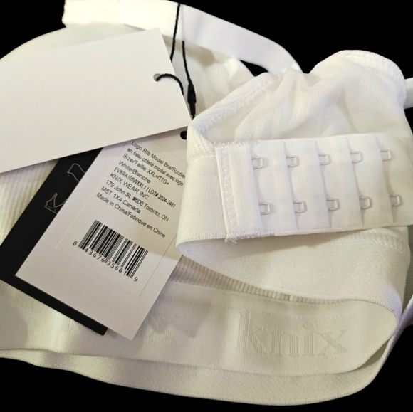 Knix Logo Rib Modal Bralette Size XXL+ White Wireless Bralette - Picture 8 of 14